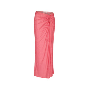 Mesh Twist Maxi Skirt - Strawberry Siesta