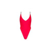 Plunge Cross Back One Piece - Cherry Cola