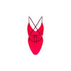 Plunge Cross Back One Piece - Cherry Cola