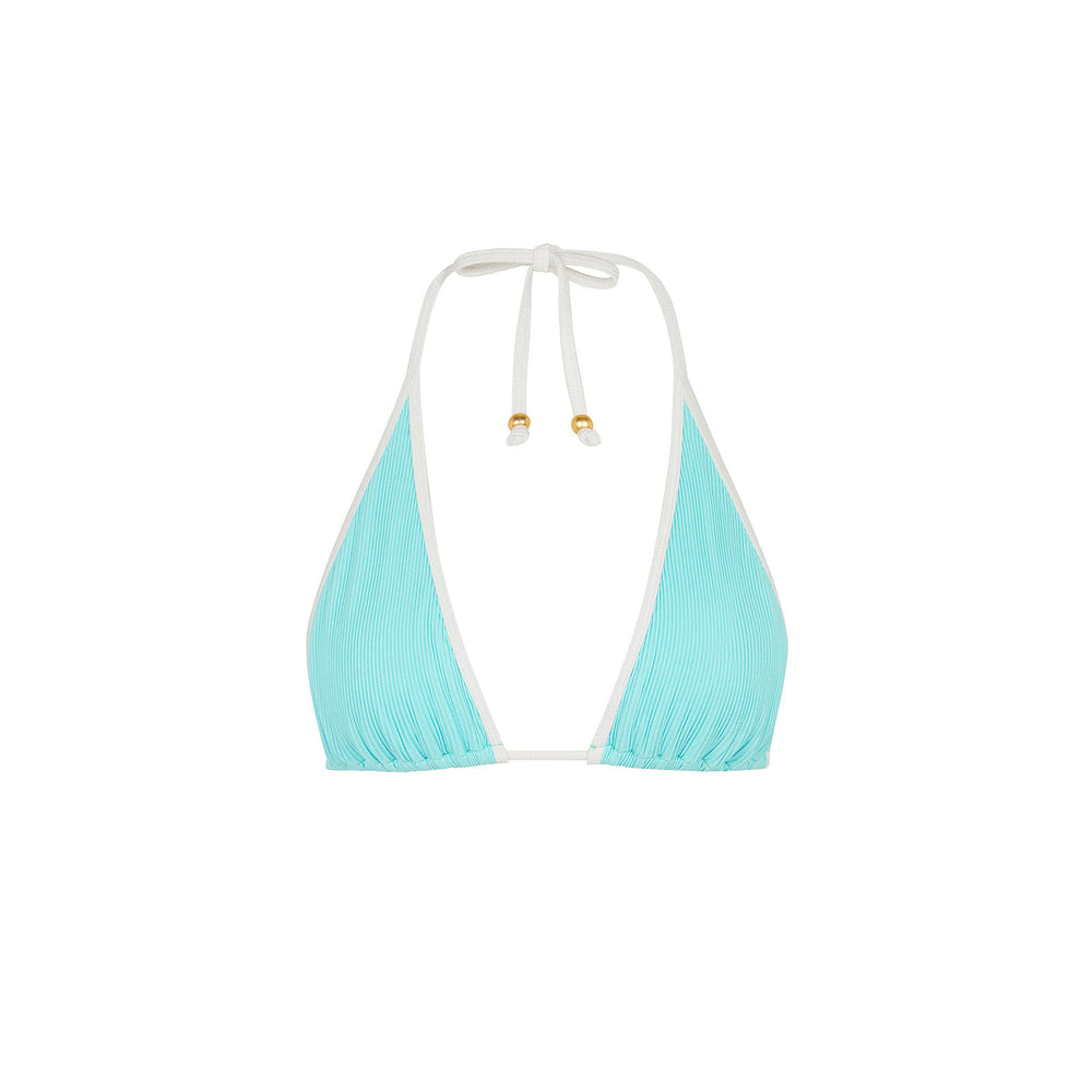 Bind Triangle Halter Bikini Top - Calypso Blue