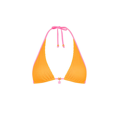 Bind Tie Halter Bikini Top - Peach Pop