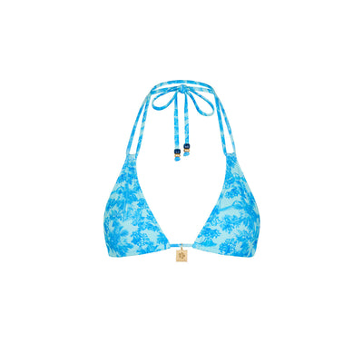 Simple Strap Halter Bikini Top - Ocean Paradise
