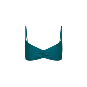 Gathered Mini Crop Bikini Top - Laguna Haze