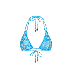 Simple Strap Halter Bikini Top - Ocean Paradise