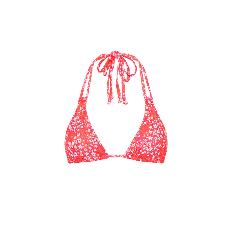 Halter Bralette Bikini Top - Coral Crush