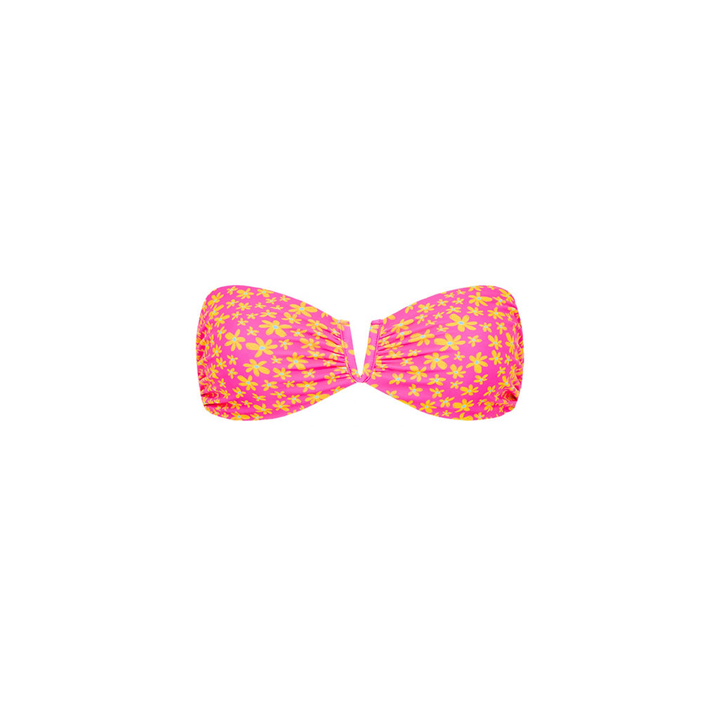 V Strapless Bandeau Bikini Top - Berry Blush
