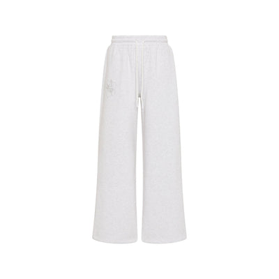 Embroidered Track Pants - Silver Stone