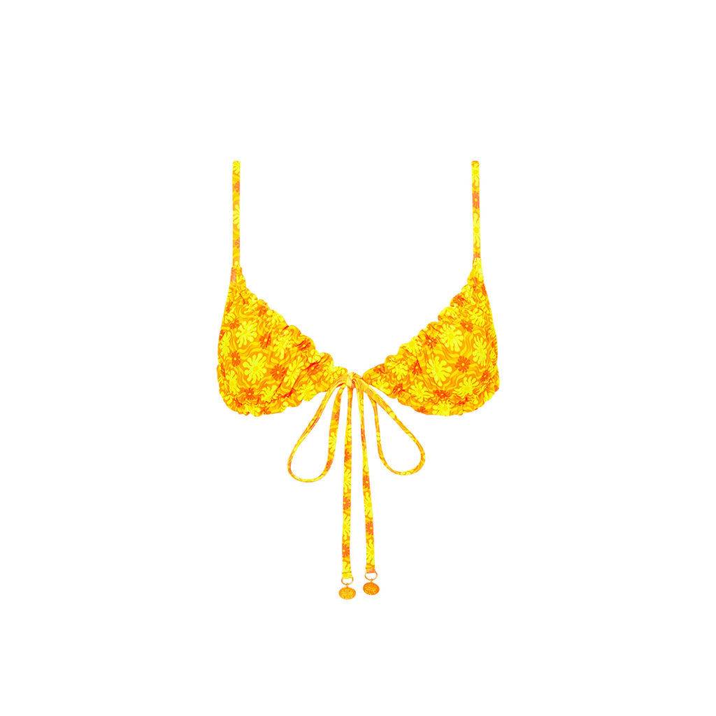 Ruched Bralette Bikini Top - Lemontini