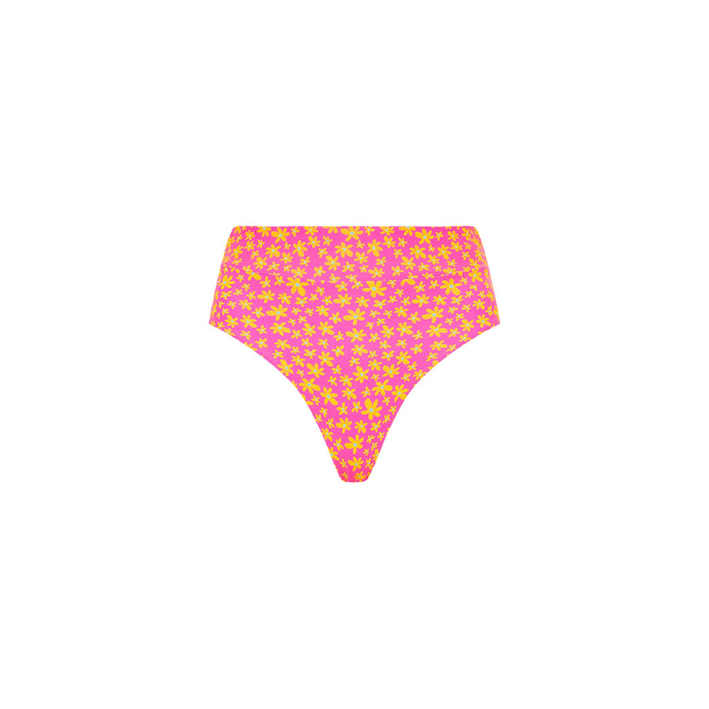 High Hip Cheeky Bikini Bottom - Berry Blush