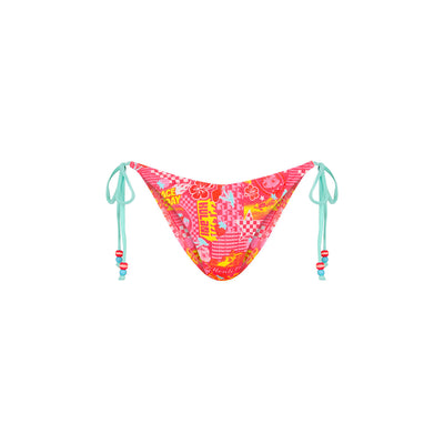 Dipped Cheeky Tie Bikini Bottom - Pitstop Paradise