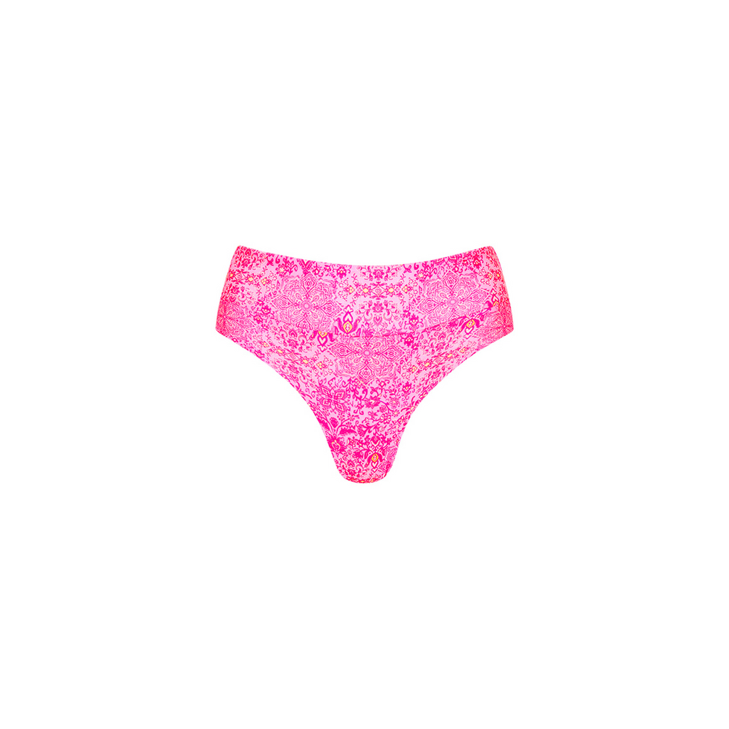 High Waist Cheeky Bikini Bottom - Rose Quartz