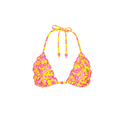 Lettuce Edge Bralette Bikini Top - Sherbet Skies