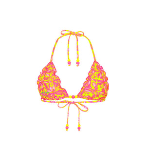 Lettuce Edge Bralette Bikini Top - Sherbet Skies