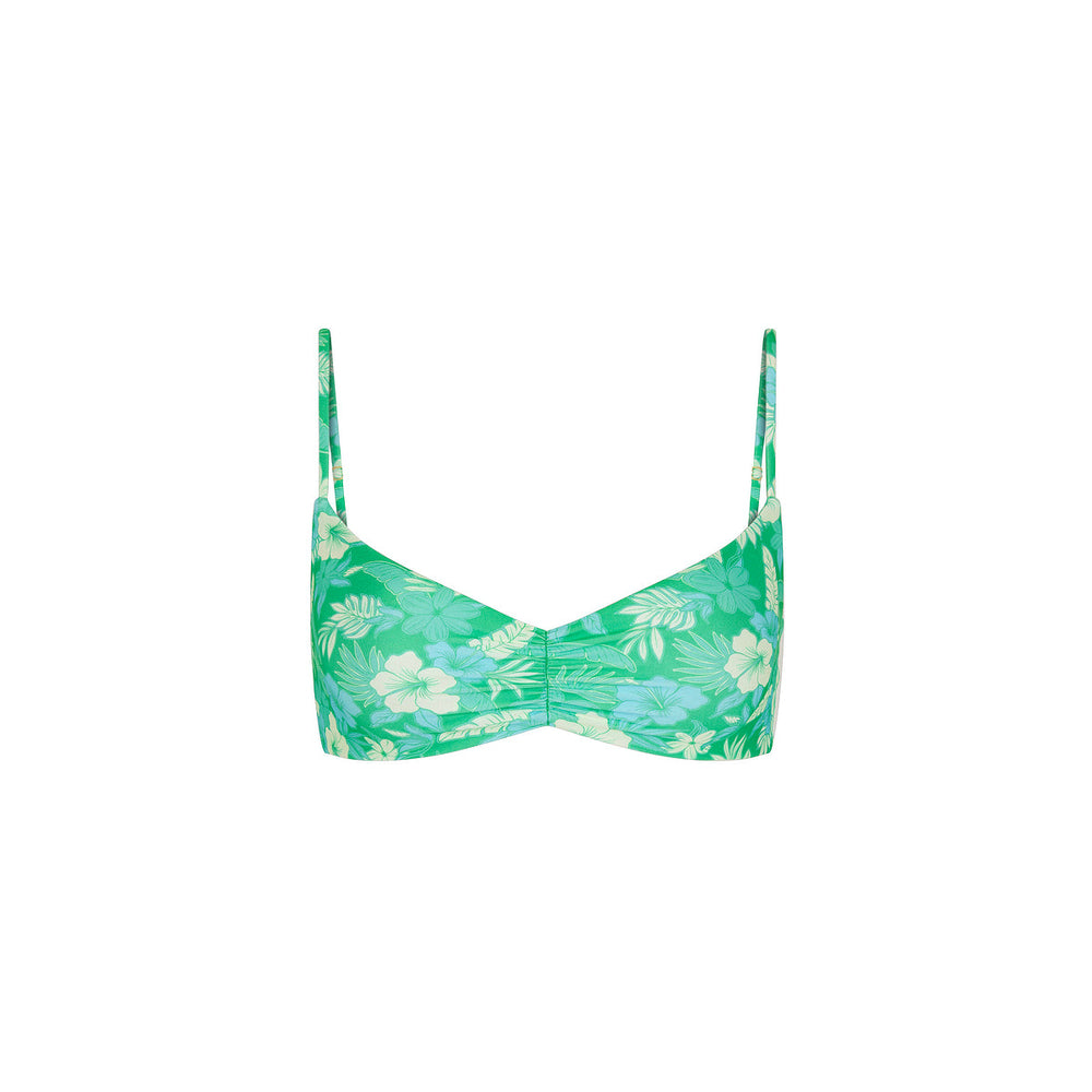 Gathered Mini Crop Bikini Top - Barefoot Breeze