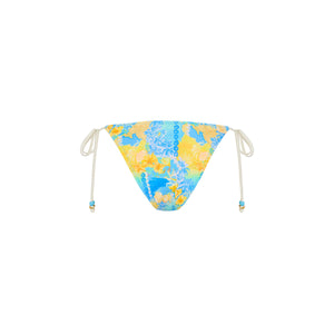 Dipped Cheeky Tie Bikini Bottom - Limoncello Lagoon