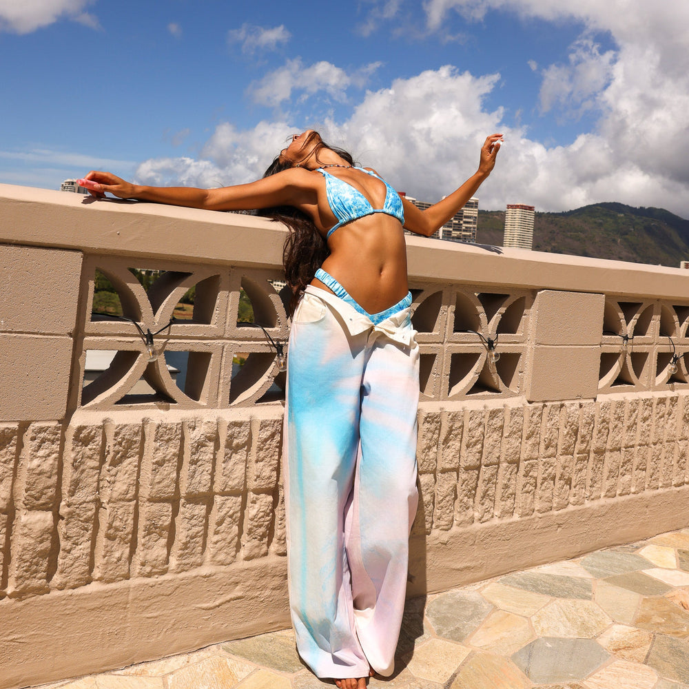 Straight Leg Printed Jean - Salt Breeze