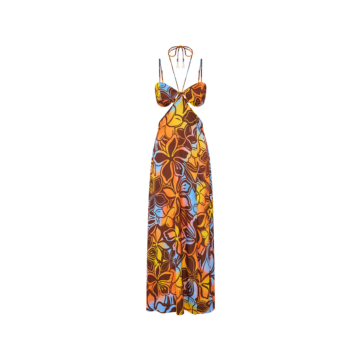 Strappy Cut Out Maxi Dress - Frangipani Fizz –Kulani Kinis AU