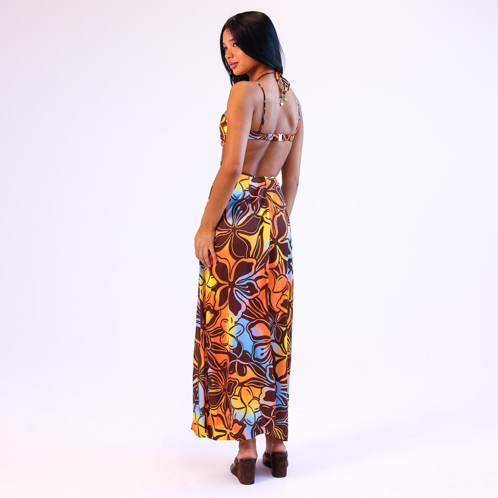 Strappy Cut Out Maxi Dress - Frangipani Fizz