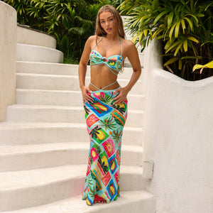 Strappy Ring Tie Crop Top - Ocean Honey