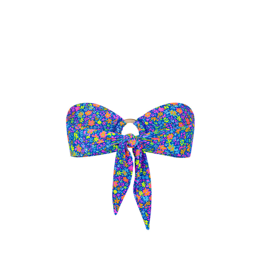 Strapless Bandeau Bikini Top - Electric Bloom