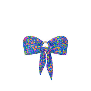Strapless Bandeau Bikini Top - Electric Bloom