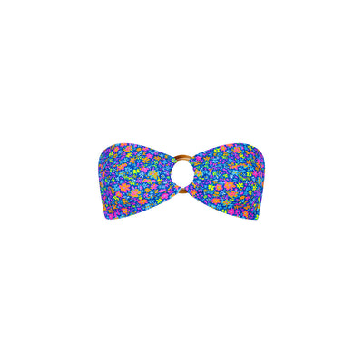 Strapless Bandeau Bikini Top - Electric Bloom