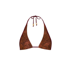 Bind Tie Halter Bikini Top - Wild Rose