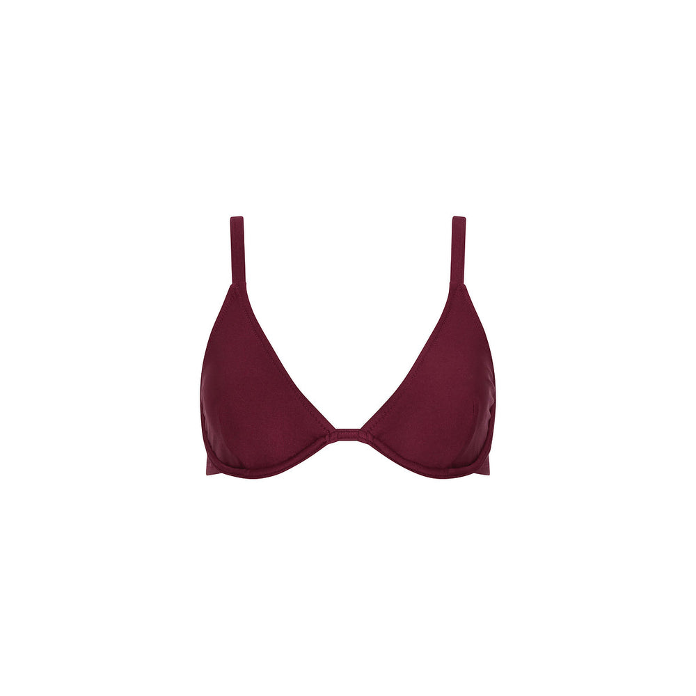Underwire Triangle D+ Cup Bikini Top - Sangria