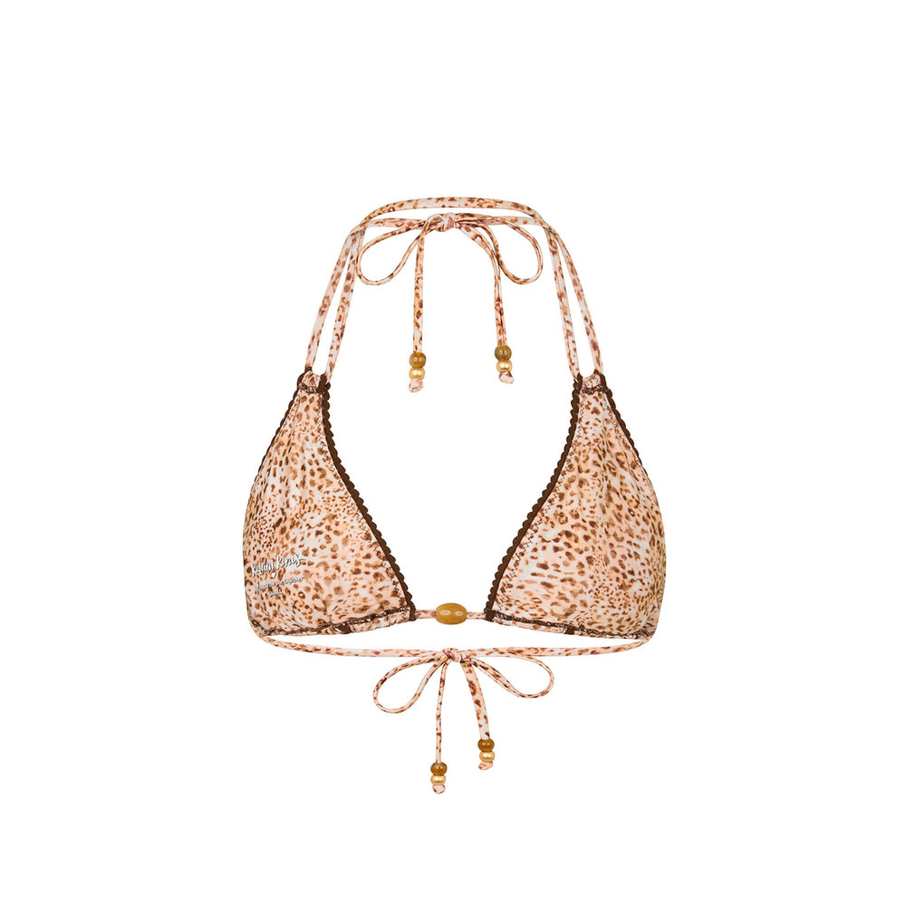 Decorative Panel Halter Bikini Top - Wild Skies
