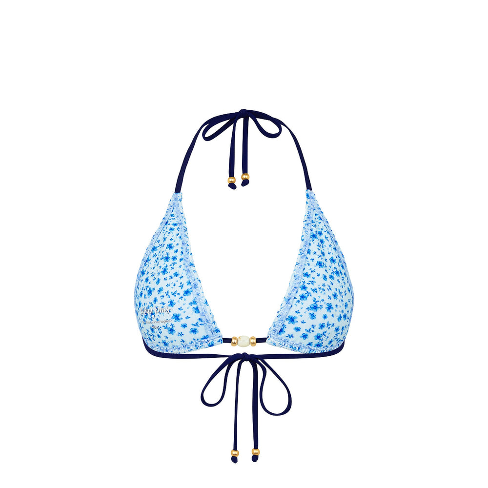 Shirred Triangle Bikini Top - Dream Flower