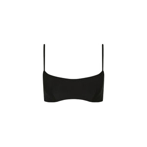 Invisible Underwire Crop Bikini Top - Twilight Black
