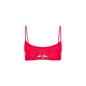 Invisible Underwire Crop Bikini Top - Cherry Crush