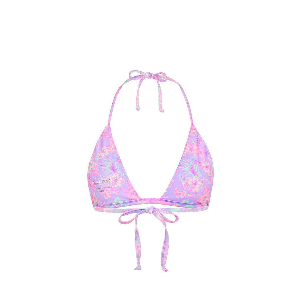 Gathered Stitch Bralette Bikini Top - Lilac Love