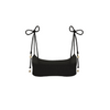 Simple Shirred Tie Crop - Natural Black