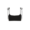Simple Shirred Tie Crop - Natural Black