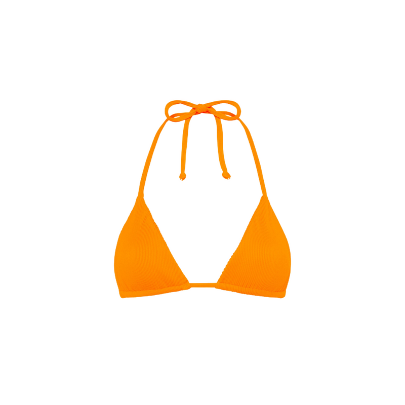 Slide Triangle Bikini Top - Papaya Ribbed