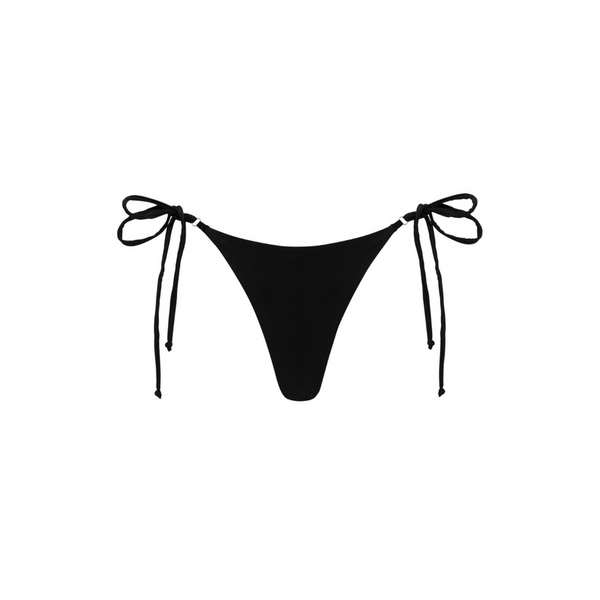 Thong Tie Side Bikini Bottom - Pitch Black