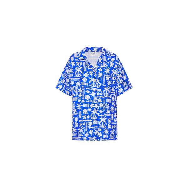 Oversized Linen Shirt - Caribbean Blues