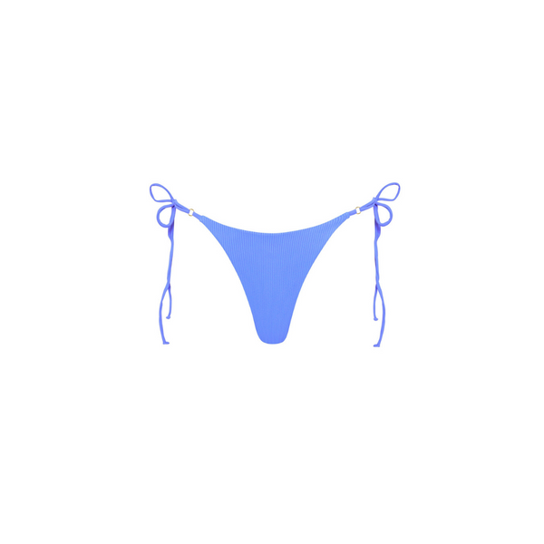Thong Tie Side Bikini Bottom - Breezy Blue Ribbed